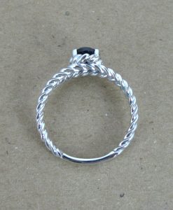 Sapphire Engagement Ring, Oval Sapphire Rope Engagement Ring