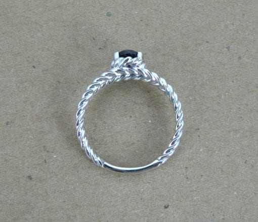 Sapphire Engagement Ring, Oval Sapphire Rope Engagement Ring