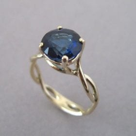 Sapphire Infinity Engagement Ring, Blue Gemstone Engagement Ring