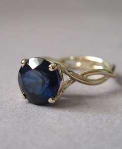 Sapphire Infinity Engagement Ring, Blue Gemstone Engagement Ring