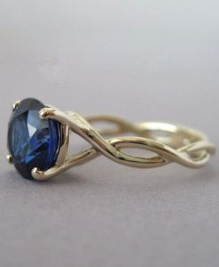 Sapphire Infinity Engagement Ring, Blue Gemstone Engagement Ring