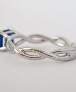 Sapphire Infinity Engagement Ring, Square Sapphire Engagement Ring