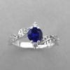 Sapphire Leaf Engagement Ring, Leaf vintage