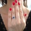 Sapphire Leaf Engagement Ring, Sapphire Engagement Ring