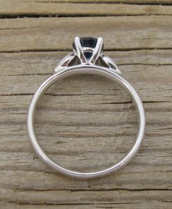 Sapphire Leaves Engagement Ring, Sapphire Promise Leaf Ring
