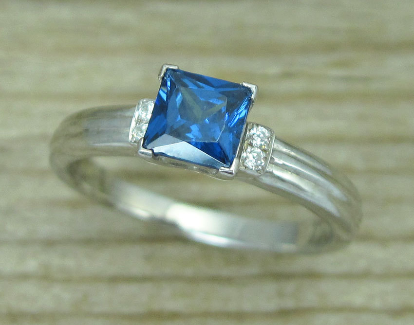 Edwardian Sapphire & Diamond Cluster Ring (492E) | The Antique Jewellery  Company