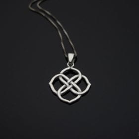 Silver Infinity Knot Pendant, valentine's gift
