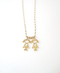 Sweet girl pendant - close to your heart - 14k solid gold, newborn