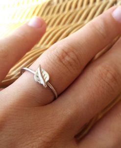 Thin gold ring, Gold leaf stacking ring