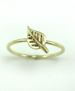 Thin gold ring, Gold leaf stacking ring