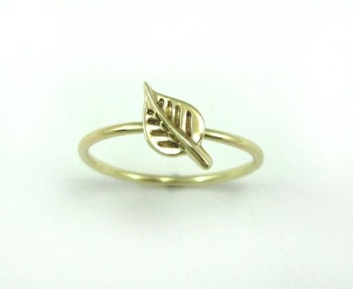 Thin gold ring, Gold leaf stacking ring