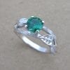 Nature Inspired Emerald Engagement Ring, Leaves Emerald Ring