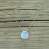 valentine's gift ,Moonstone opal pear cut gold necklace