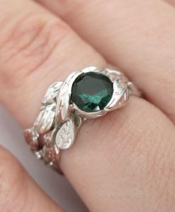 Wedding Set, Leaf Ring Set