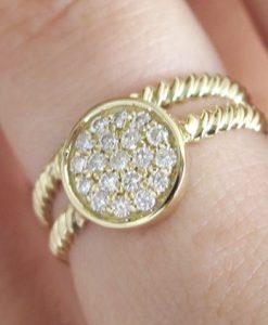 Wedding Set, Twisted Rope Diamond Ring Set