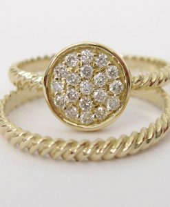 Wedding Set, Twisted Rope Diamond Ring Set