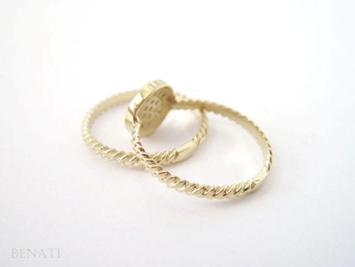 Wedding Set, Twisted Rope Diamond Ring Set