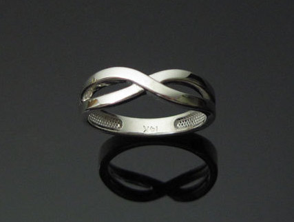 Bi-colored Love Infinity Rings For Women Men Silver Rose Gold Color White  Zircon Geometric Promise Wedding engagement Ring