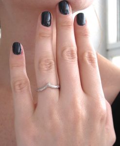 Wood wedding band, Bark wedding ring