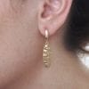 Yellow Gold Dangle Earrings, Contemporary Gold Mesh Earrings