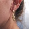 Yellow Gold Dangle Earrings, Contemporary Gold Mesh Earrings