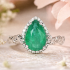 Emerald Pear Cut Engagement Ring