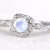 Moonstone Engagement Ring, Rainbow Moonstone Floral Ring Moonstone Engagement Ring, Rainbow Moonstone Floral Ring
