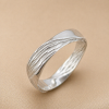 Solid Gold Mobius Mens Wedding band, Wood Texture Band