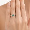 Nature Inspired Twig Natural Emerald Engagement Ring, Bark Wood Forest Celtic Ring
