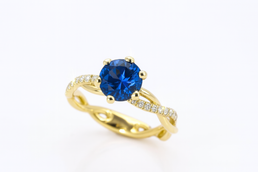 Sapphire Engagement Ring, Sapphire Infinity Ring