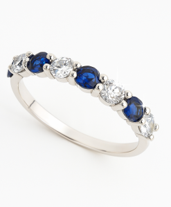 Alternating sapphire and diamond eternity ring