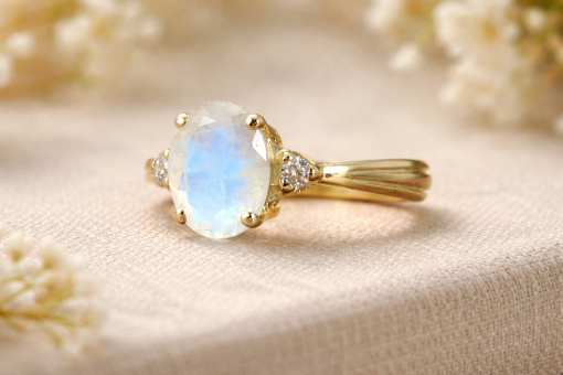 Antique-Style-Moonstone-Engagement-Ring-14k-White-Gold-Diamond-Accents-Oval-Vintage-Art-Deco