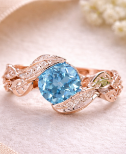 Blue Topaz Engagement Ring