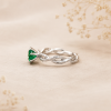 Nature Inspired Twig Natural Emerald Engagement Ring, Bark Wood Forest Celtic Ring