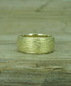 Bark texture wedding ring