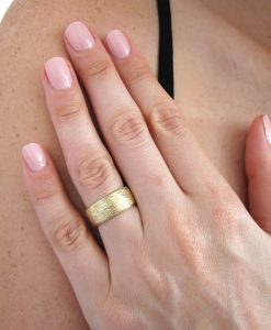 Wide Gold Wood Wedding Ring, 8mm Gold Twig Wedding Band - Image 5