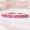 Rose gold ruby eternity ring, natural ruby wedding band, pink gemstone stacking ring, solid gold thin band, handmade fine jewelry, anniversary gift for her, delicate ruby ring, minimalist gold band, July birthstone ring