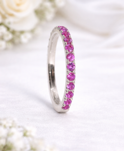 Ruby Eternity Band, Ruby Wedding Ring - Image 4
