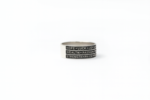 Friendship Words Ring In Sterling Silver, Personalized Powerful Words