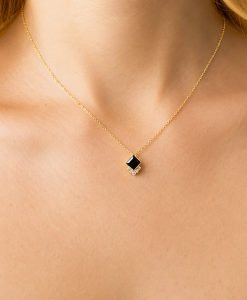 Princess Cut Sapphire Pendant, Pendant Necklace - Image 6