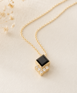 Princess Cut Sapphire Pendant, Pendant Necklace - Image 5