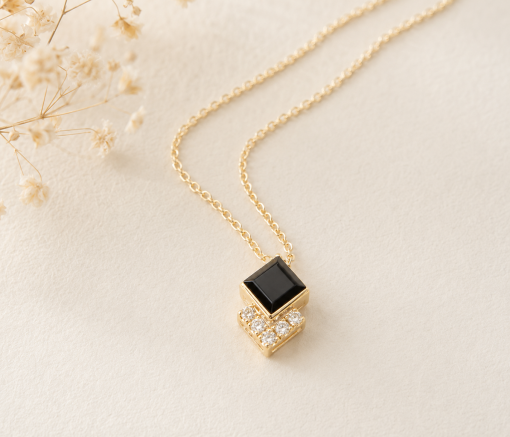 Princess Cut Sapphire Pendant, Pendant Necklace Princess Cut Sapphire Pendant, Pendant Necklace