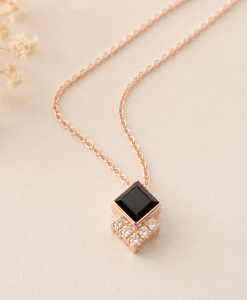 Princess Cut Sapphire Pendant, Pendant Necklace - Image 4