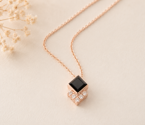 Princess Cut Sapphire Pendant, Pendant Necklace Princess Cut Sapphire Pendant, Pendant Necklace