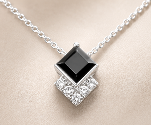 Princess Cut Sapphire Pendant, Pendant Necklace Princess Cut Sapphire Pendant, Pendant Necklace
