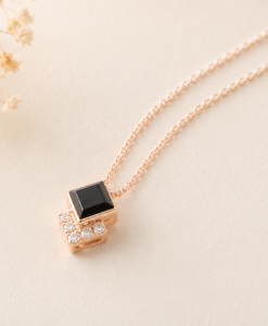 Princess Cut Sapphire Pendant, Pendant Necklace - Image 3