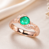 Rose Gold Emerald Engagement Ring – Diamond Leaf Vine, 14k Gold.png