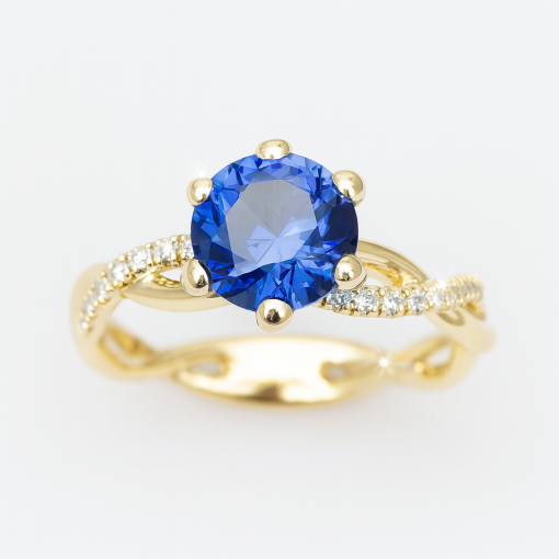 Sapphire Engagement Ring, Sapphire Infinity Ring