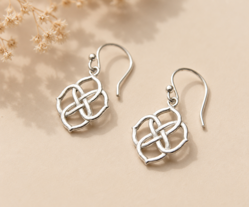 Silver Infinity Knot Hanging Earrings