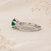 Vintage Emerald Filigree Engagement Ring, Antique Anniversary Emerald Ring 2 Carat Gemstone Engagement Ring White Gold Art Deco Promise Ring